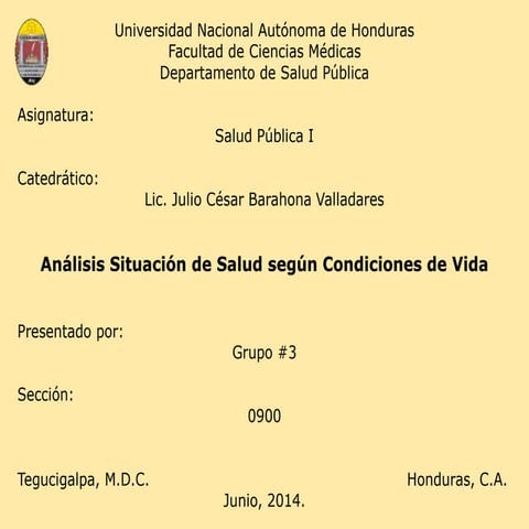 ASIS - SCV (Análisis Situacional de Salud según condiciones de vida)