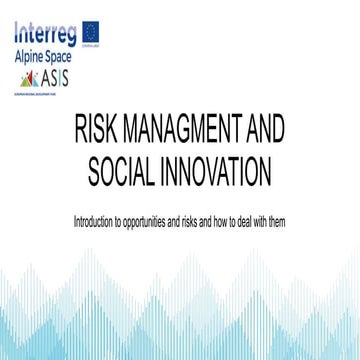 ASIS - Training #4 -  Social innovation risk management