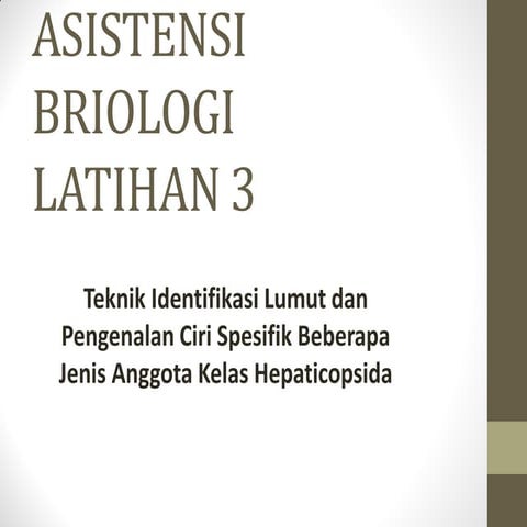 Asistensi brio lat 3 hepaticopsida | PDF