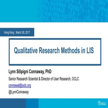 Qualitative Research Methods in LIS