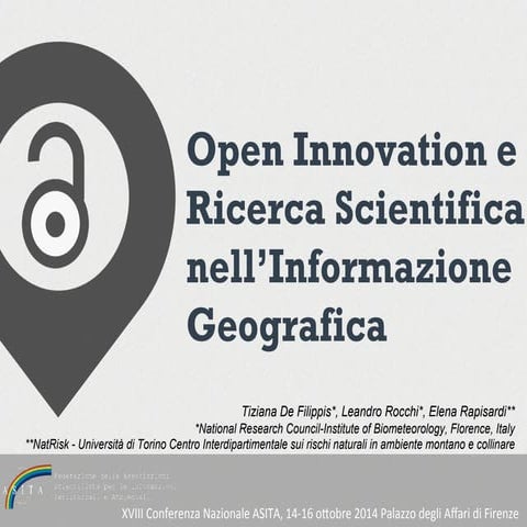 Open Innovation e Ricerca Scientifica nell'Informazione Geografica