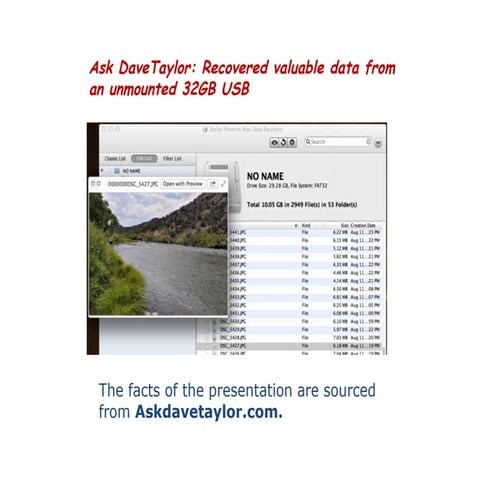 Askdavetaylor - Recovery of data from an unmounted Mac drive