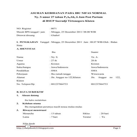 Askeb nifas 6 jam post partum