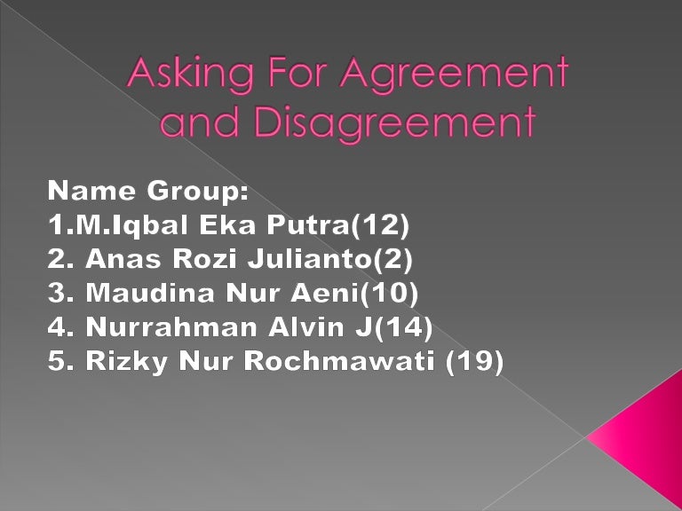 Asking For Agreement And Disagreement