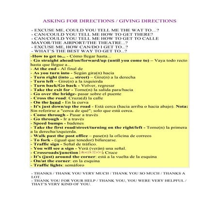 Asking for directions