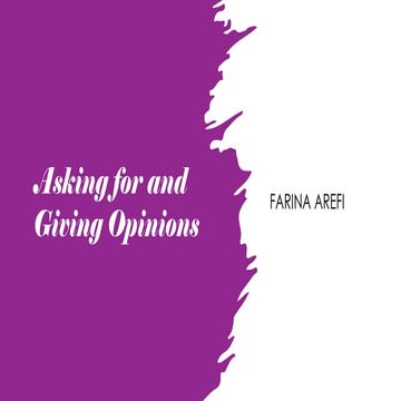 Asking Opinions Giving Opinions Esl Class Pptx