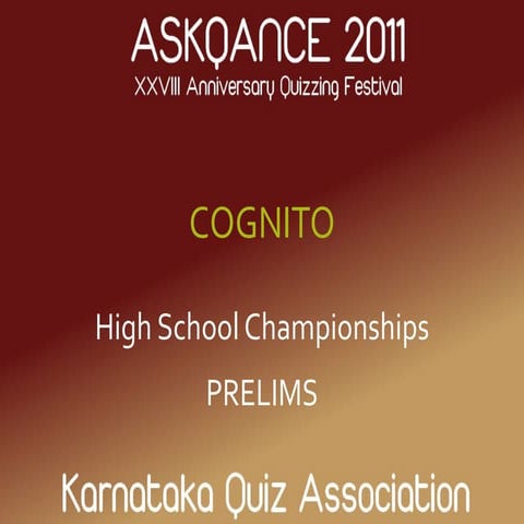 Askqance 2011 Cognito Prelims