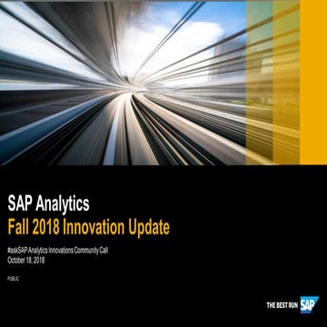 #AskSAP Analytics Innovations Community Call: SAP Analytics Fall 2018 Innovat...