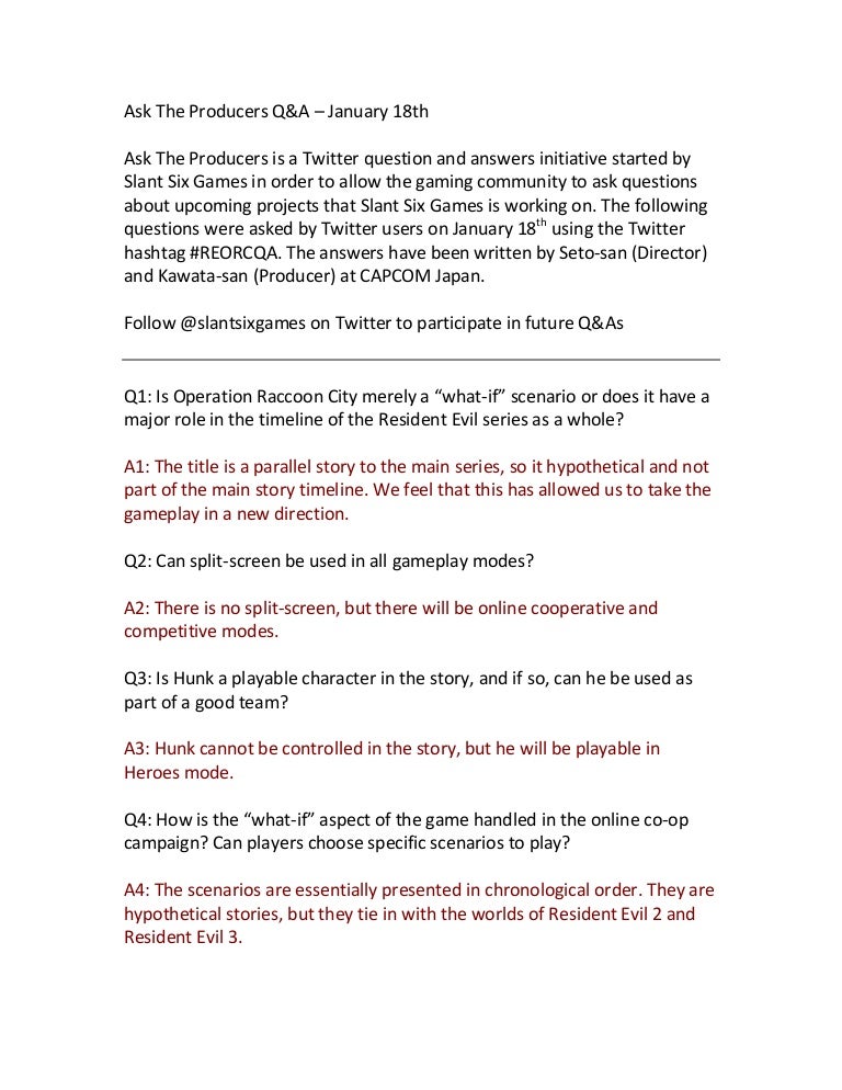 Ask The Producers January 18th