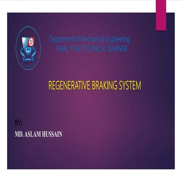 Regenerative Braking System  ppt
