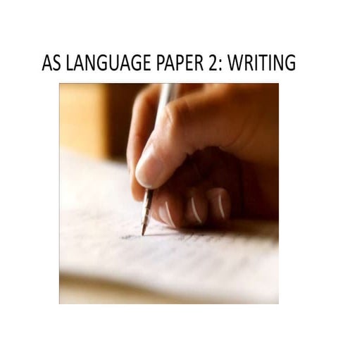 AS Language Paper 2: Narrative Writing