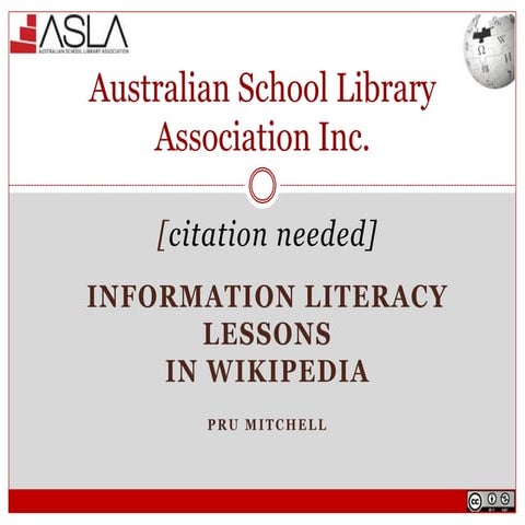 Citation needed: Information literacy lessons from Wikipedia