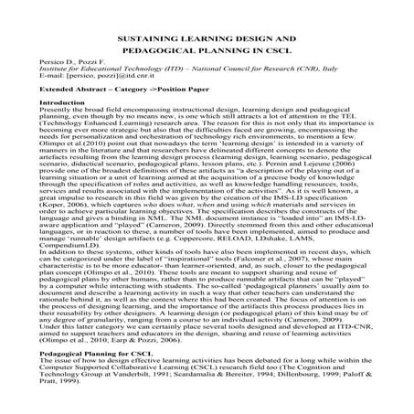 Typologies of learning design and the introduction of a “ld type 2 ...