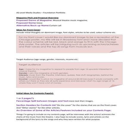 Magazine pitch and proposal overview