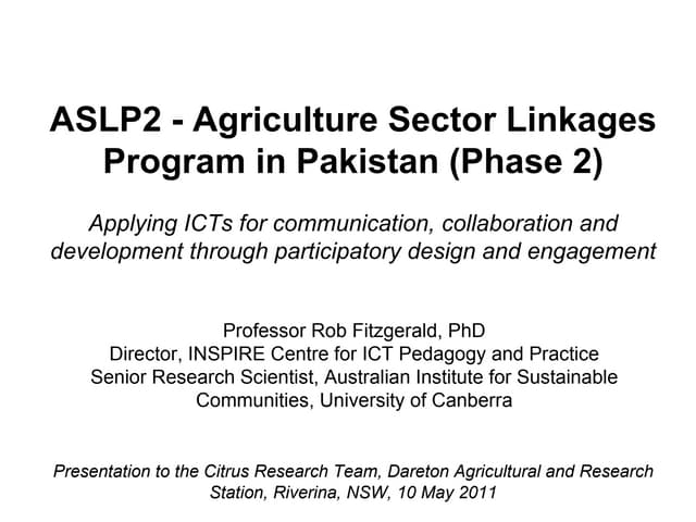 ASLP2 ICT social ecology project