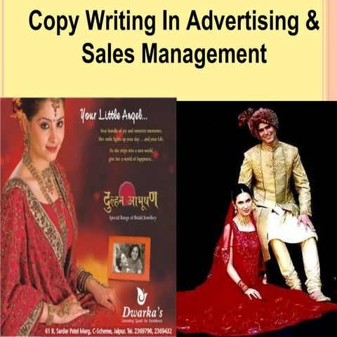 COPY WRITING IN ADV & SALES MGMT by Er. S Sood