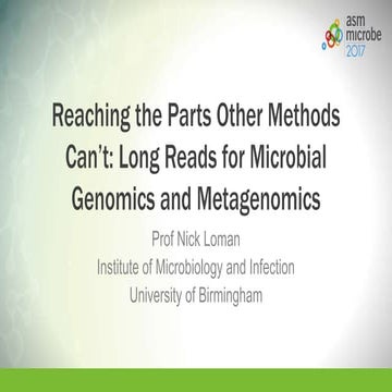ASM Microbe 2017: Reaching the Parts Other Methods Can't: Long Reads for Micr...