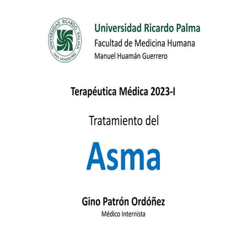 AsmaCLINICA Y TRATAMIENTO DE LAS VIAS RESPIRATORIAS