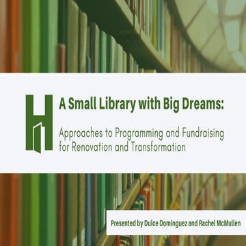 Big Talk From Small Libraries: A Small Library with Big Dreams