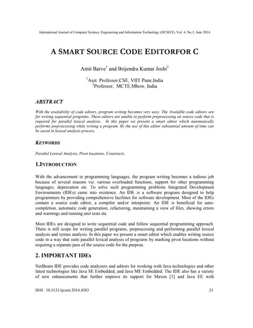 A smart source code editor for c