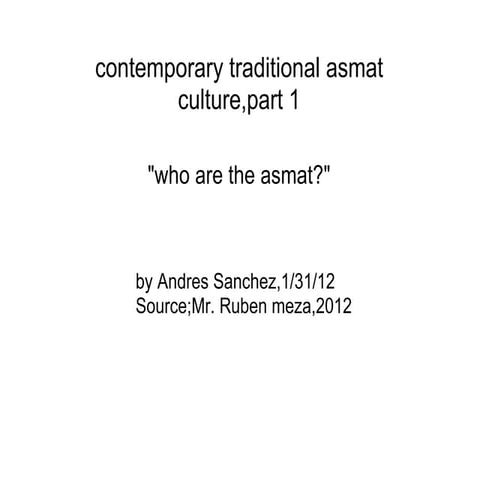 Asmat contemporary presentation | ODP