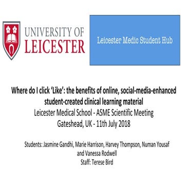 Where do I click 'Like': the benefits of online, social-media-enhanced, stude...