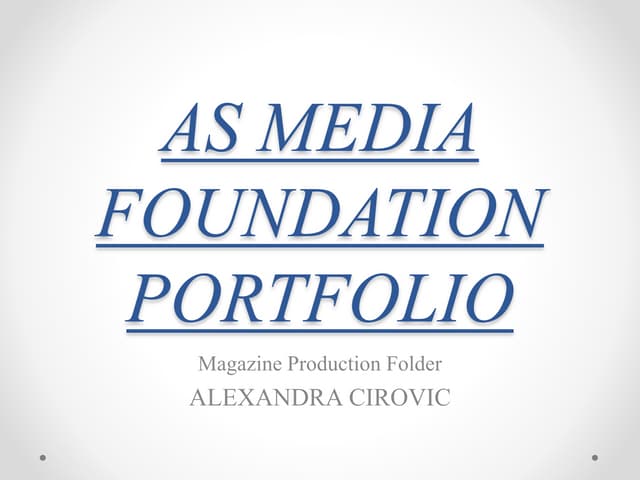 As media foundation portfolio