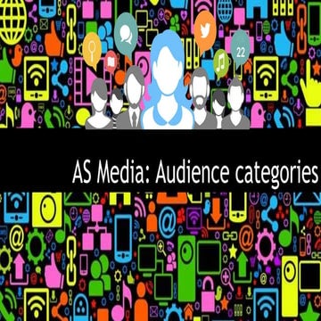 ASY1 Media Studies C1SB Audience Theory: Profiles and Categories