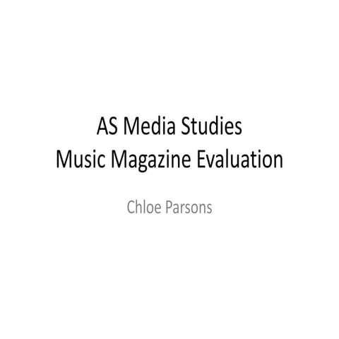 As Media Studies Evaluation