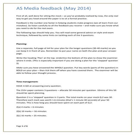MS1 - AS media feedback May 2014
