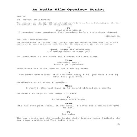As media film opening  script updated