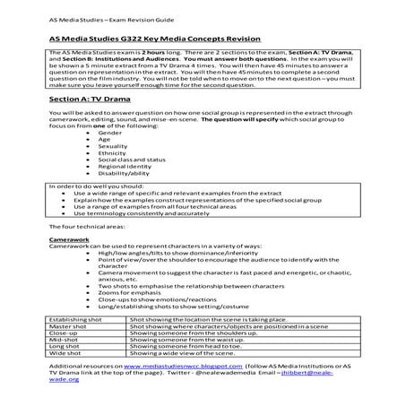 AS Media Studies Revision Guide 2015