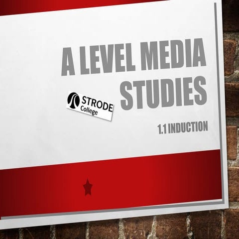AS/Y1 media studies 1.1 induction