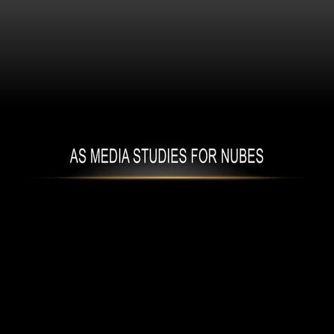 As media studies for nubes