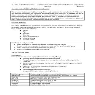 AS Media Studies Exam Revision