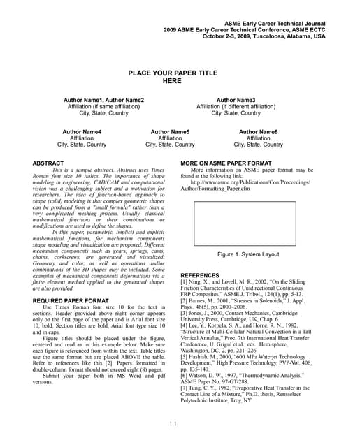 asme paper format ectc2009 asme report format