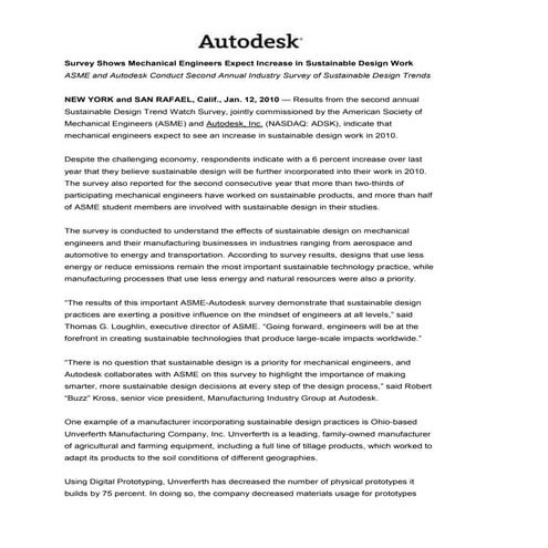 Amerikaanse werktuigbouwkundige ziet vraag naar duurzaam ontwerp toenemen