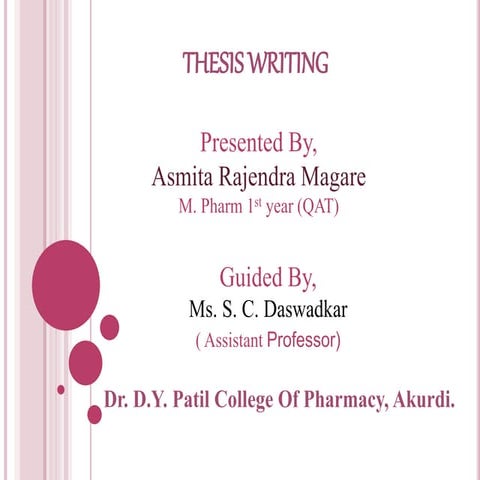 Asmita thesis writing