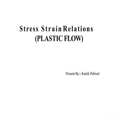 Stress Strain relation in plasticity