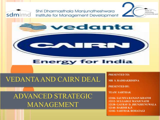 vedanta cairn deal
