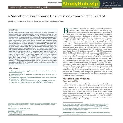 Ammonia and Greenhouse Gas Surface Concentration Measurements from Beef ...