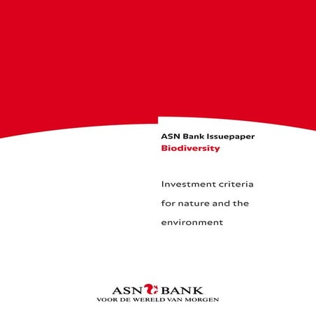 Asn Bank Issuepaper Biodiversity May 2010