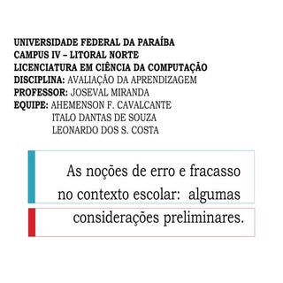 As noções de erro e fracasso no con...