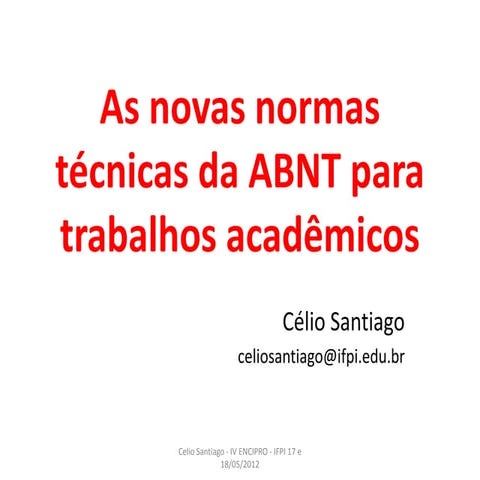 Slide= Normas da ABNT | PPT