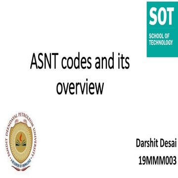 Asnt codes and its overview