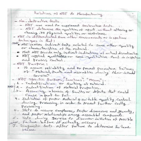ASNT Basic Level III Notes Part I- Dr. Samir Saad (Handwriting)