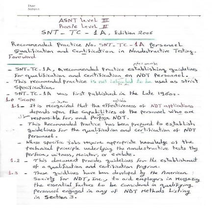 ASNT Basic Level III Notes Part III- Dr. Samir Saad (Handwriting) 