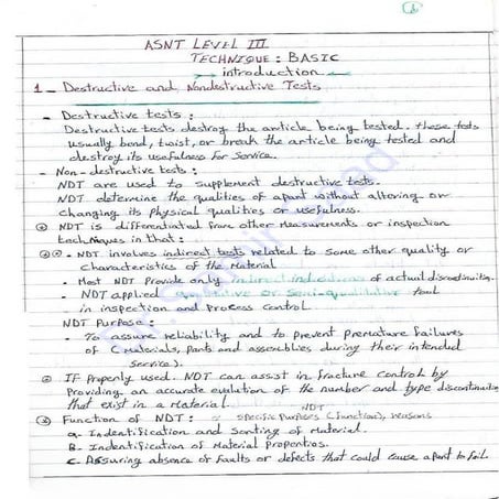 ASNT Basic Level III Notes Part II- Dr. Samir Saad (Handwriting) 