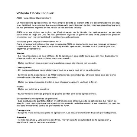 Aso ( app store optimization)