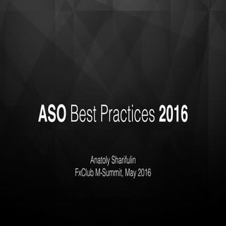 ASO Best Practices 2016